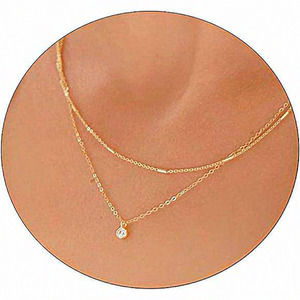 Women Silver‎ Plated Dainty Snake Twist Rope Delicate Layered Necklace
